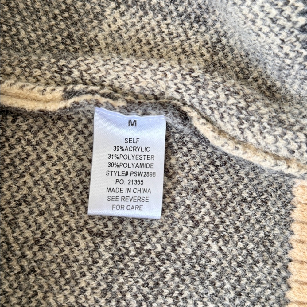 Altar’d State M Checkerboard Striped Longline Duster Cardigan Sweater NWT - Picture 12 of 13